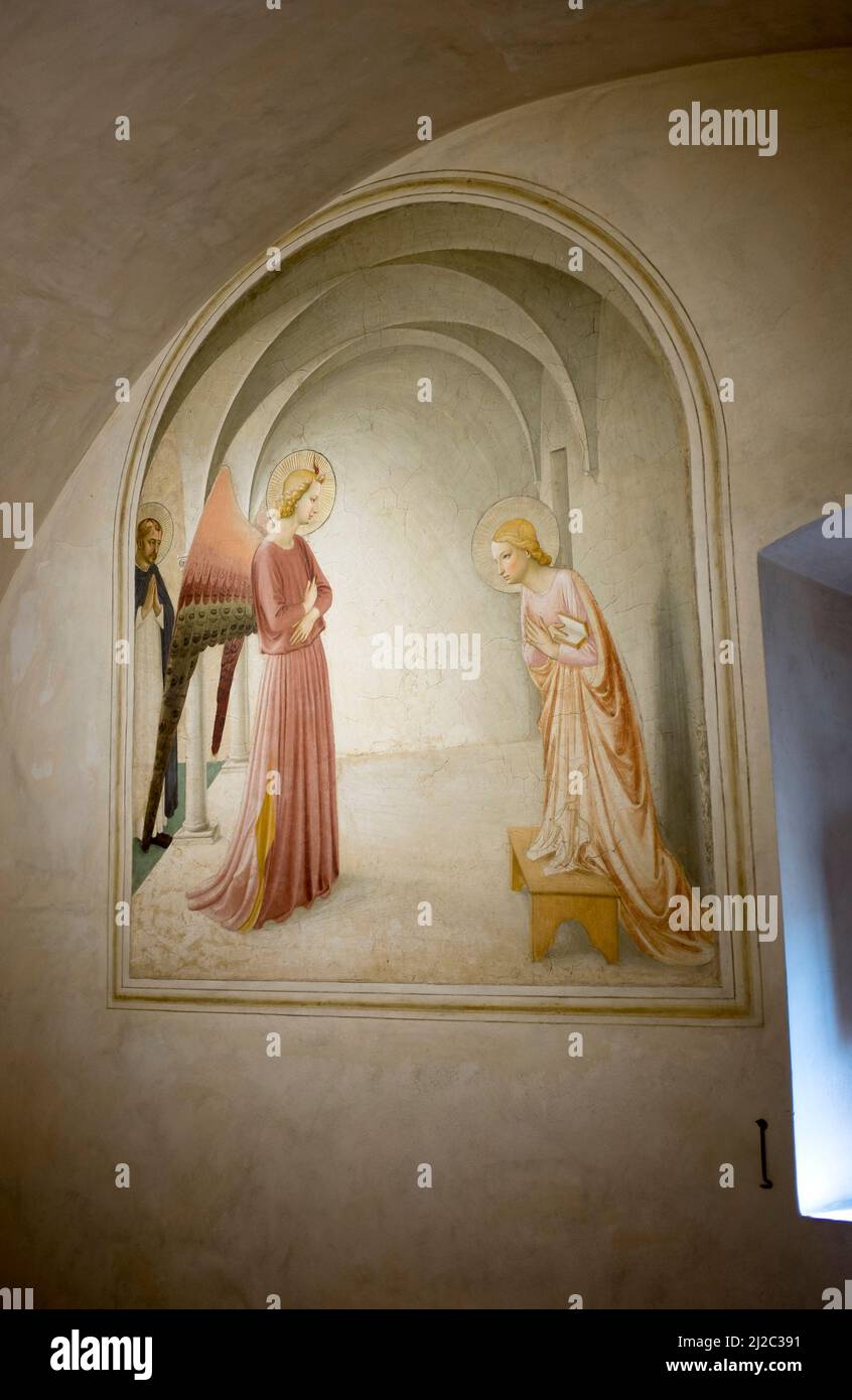 Fresko von Fra Angelico San Marco Museum Florenz Italien Stockfoto