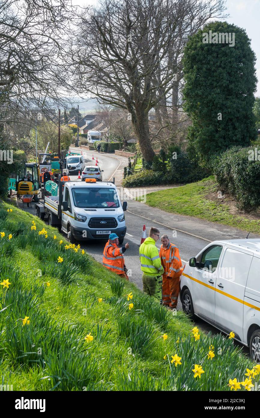 Road Works Church Llane Cherry Willingham Lincoln 2022 Stockfoto