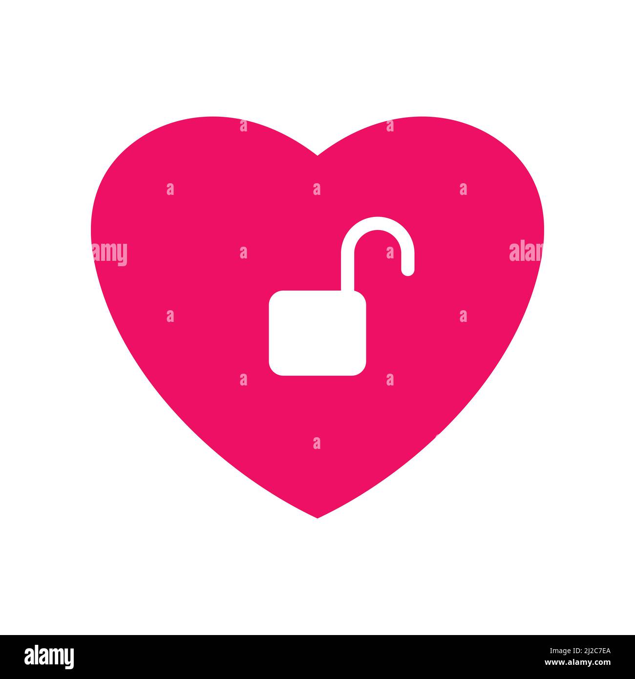 Herz mit Schloss. Symbol der Liebe und Symbol des geschlossenen Zugangs. Das Konzept von Beziehungen, Liebe, Dating, Informationen über einen geliebten Menschen, Offenheit in so Stock Vektor