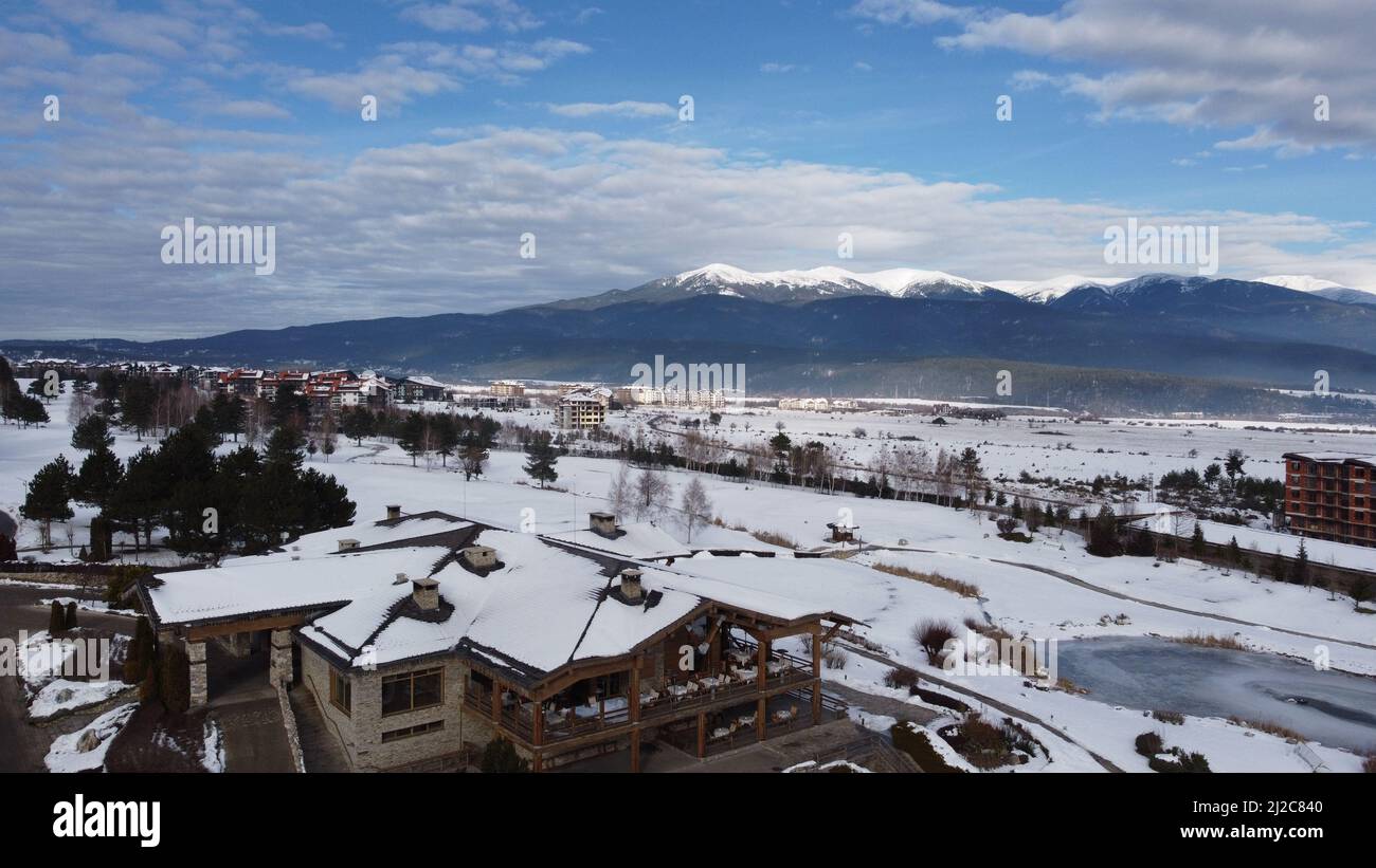 Pirin-Gebirge, Mittelbalkan, Bansko, Bulgarien, Schneeberge, Landschaft, Dji Fly Stockfoto