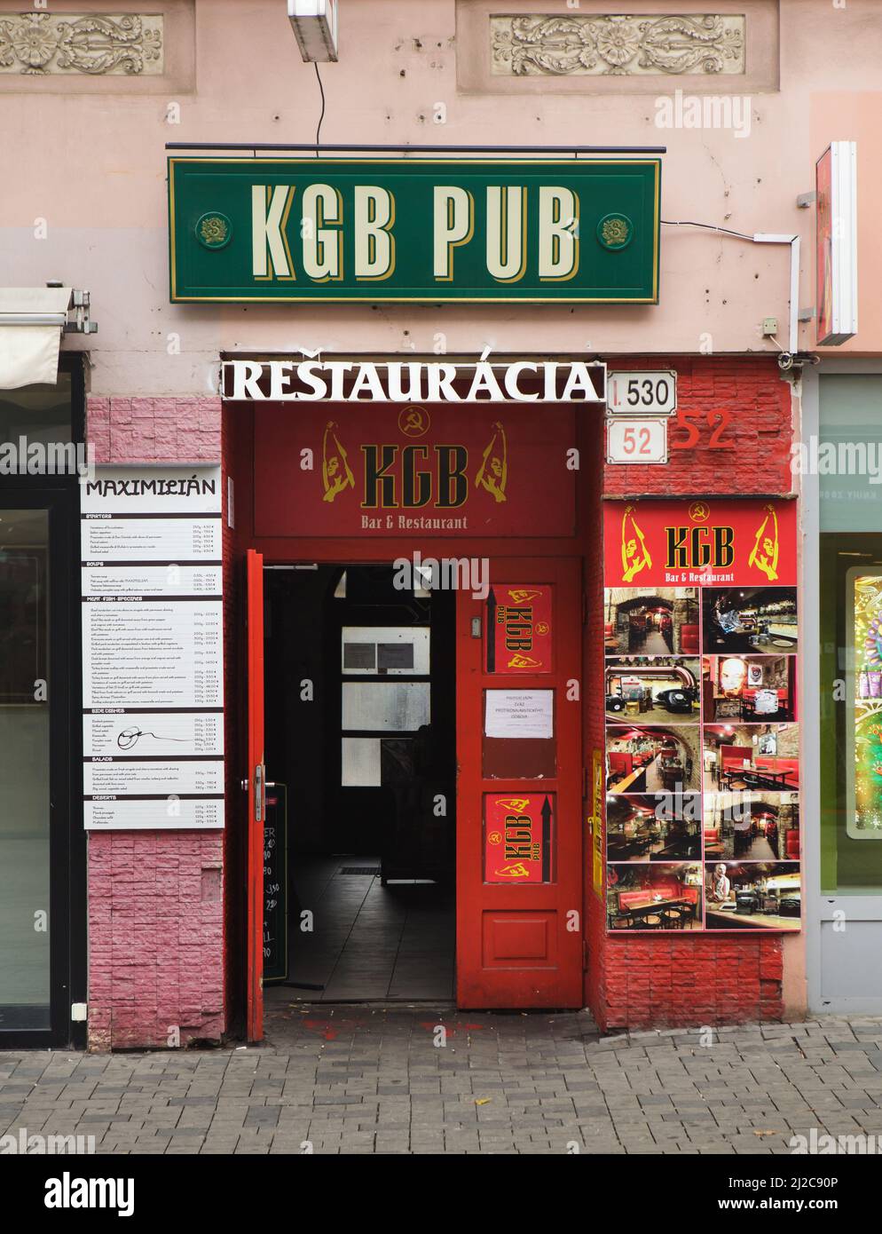 KGB Pub in Bratislava, Slowakei. Stockfoto