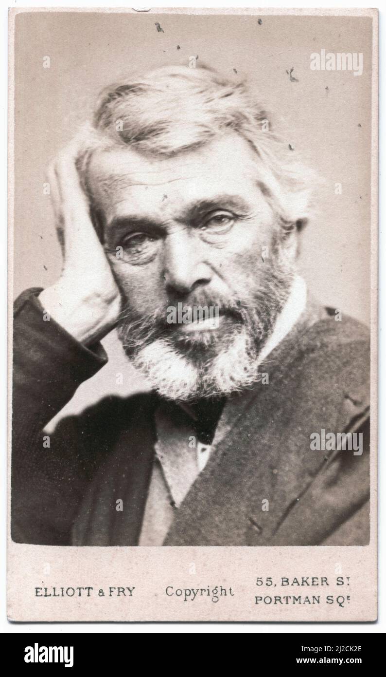 Porträt des schottischen Essayisten, Historikers und Philosophen Thomas Carlyle (1795 - 1881), um 1865. Fotografie von Elliot & Fry Stockfoto