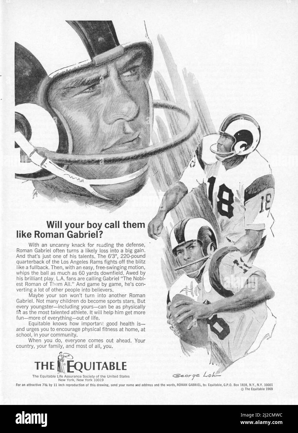 Vintage 22 December 1969 'Sports Illustrated' Magazinanzeige, USA Stockfoto