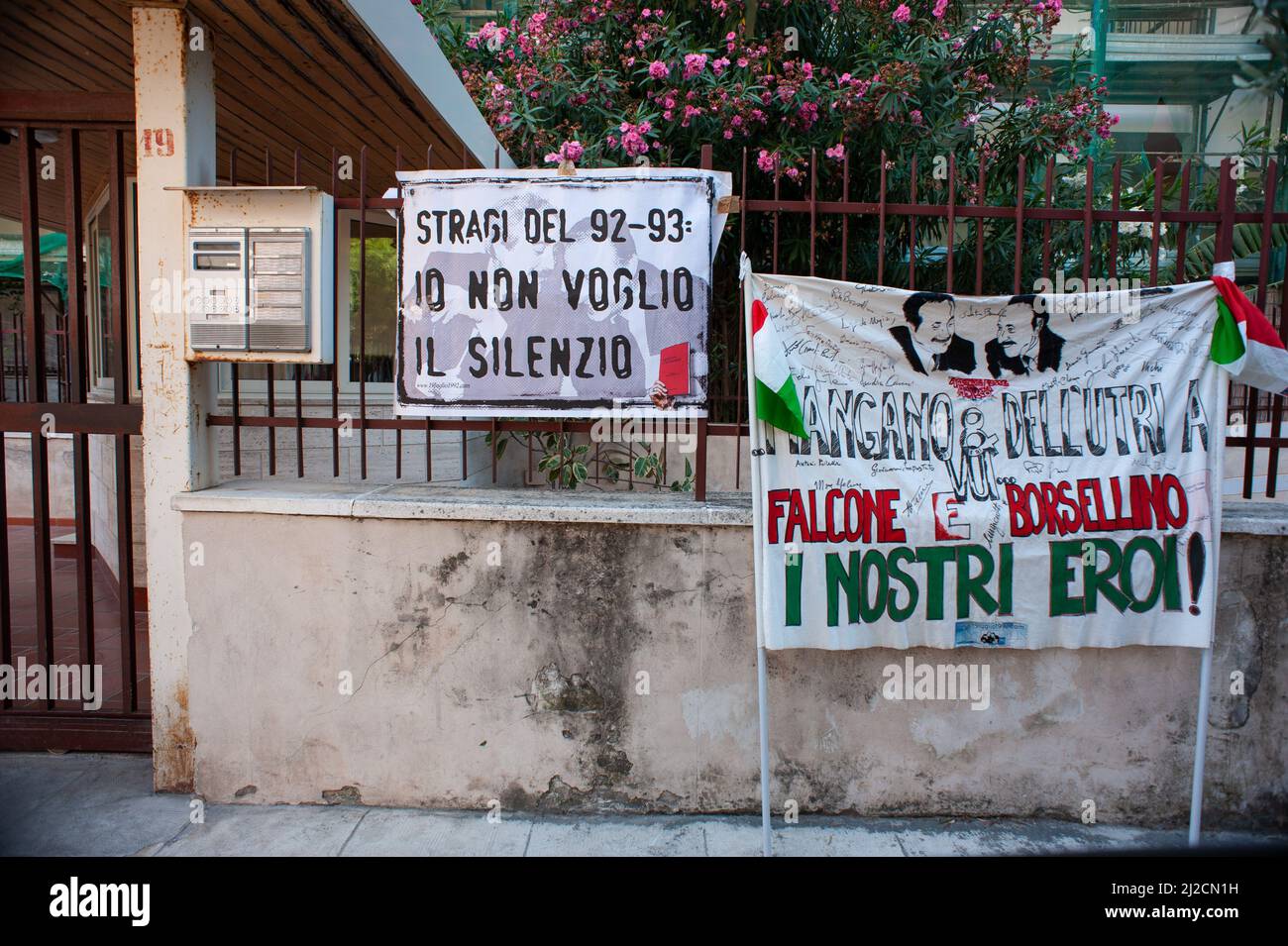 Palermo, Italien 19/07/2012: 20. Jahrestag der Massaker von '92. Presidio in der Via D'Amelio. ©Andrea Sabbadini Stockfoto