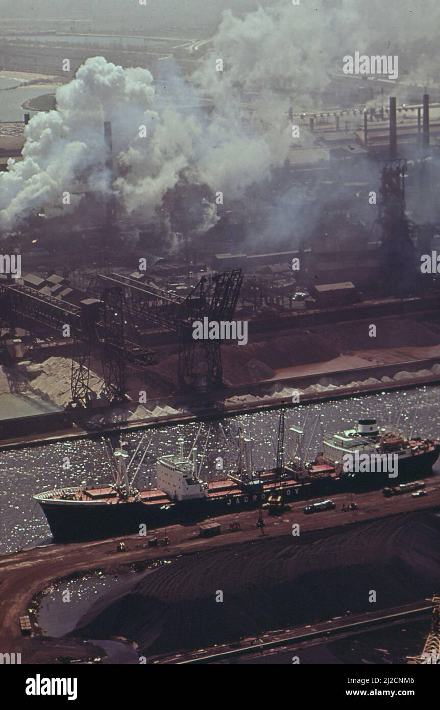 Stahlwerke am Calumet River Ca. 1973 Stockfoto