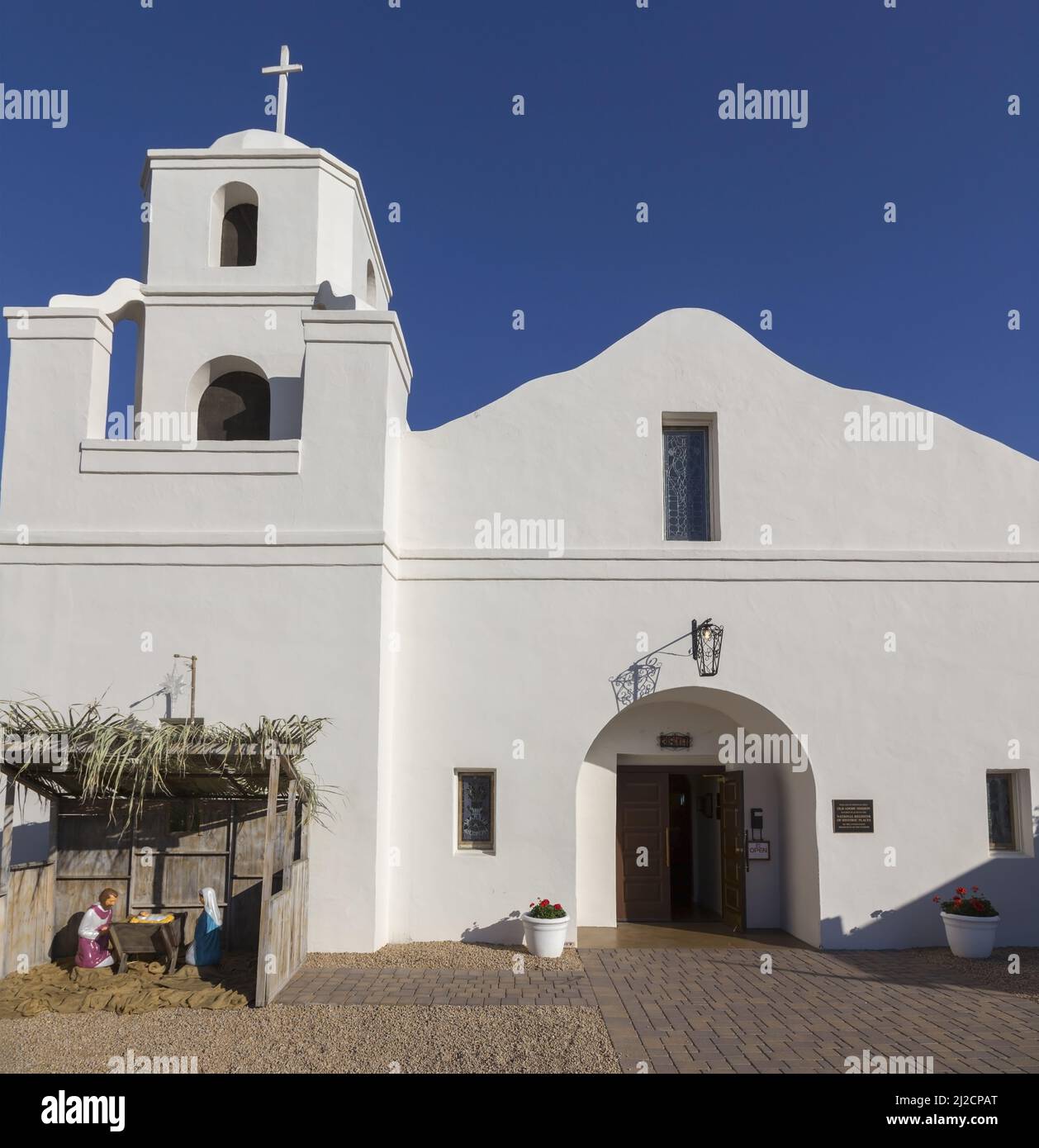 Alte Adobe-Mission, Unsere Liebe Frau der ewigen Hilfe Kirche. First Catholic Parish Scottsdale Oldest Standing Church. US National Register of Historic Places Stockfoto