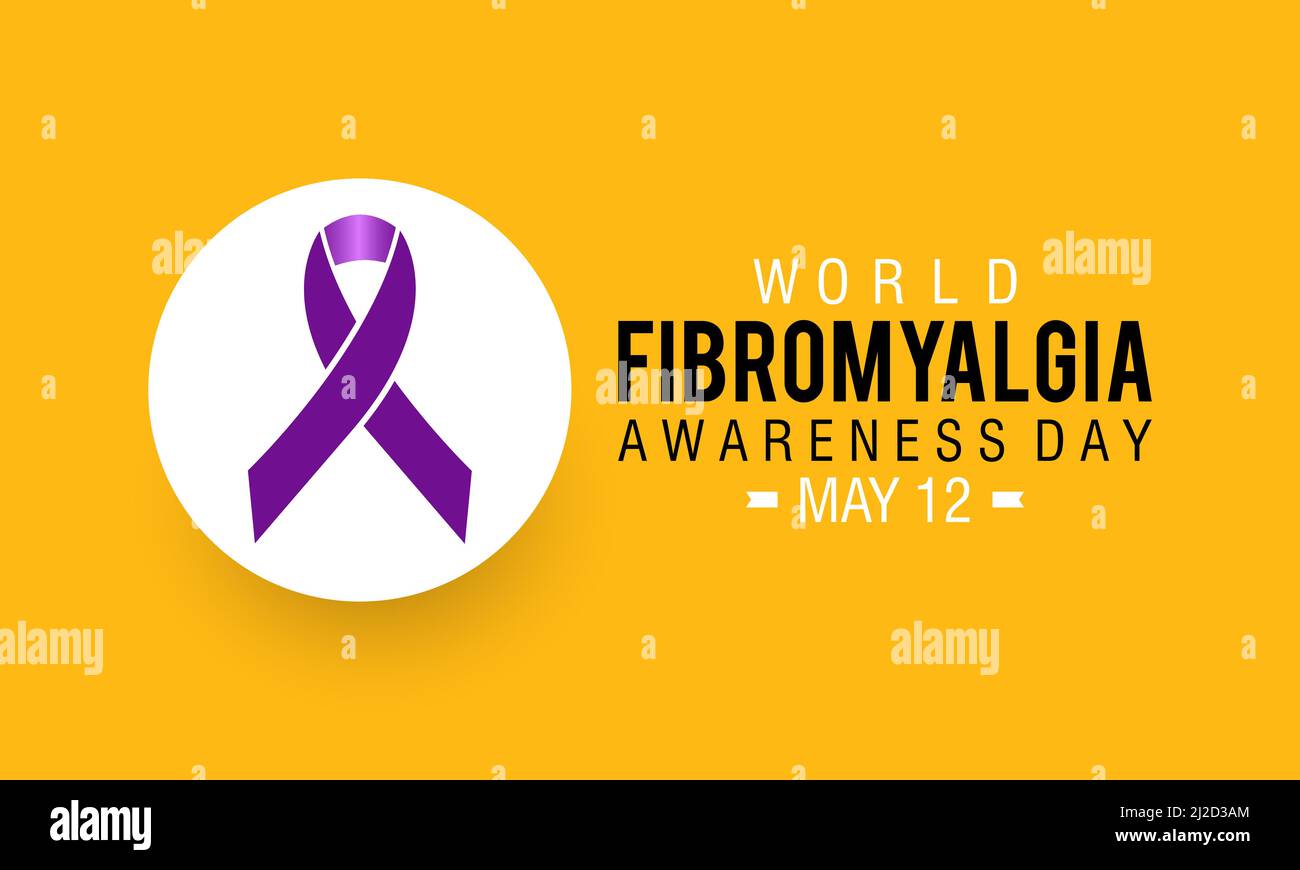 Bewusstsein Für Fibromyalgie In Der Welt. Mai 12 macht auf Fibromyalgie-Konzept für Banner, Poster, Karten und Hintergrunddesign aufmerksam. Stock Vektor