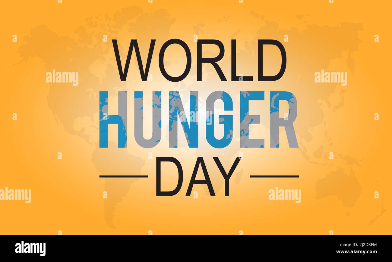 Welthungertag. Jährlicher Tag für Hunger und Armut Bedeutung für Banner, Poster, Karten und Hintergrundgestaltung. Stock Vektor