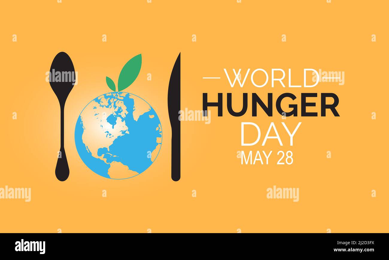 Welthungertag. Jährlicher Tag für Hunger und Armut Bedeutung für Banner, Poster, Karten und Hintergrundgestaltung. Stock Vektor