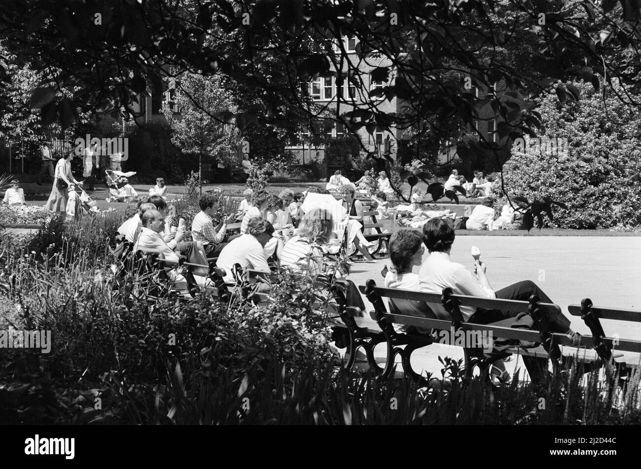 Summer Pics, Forbury Gardens, Public Park, Reading, Juni 1985 Stockfoto