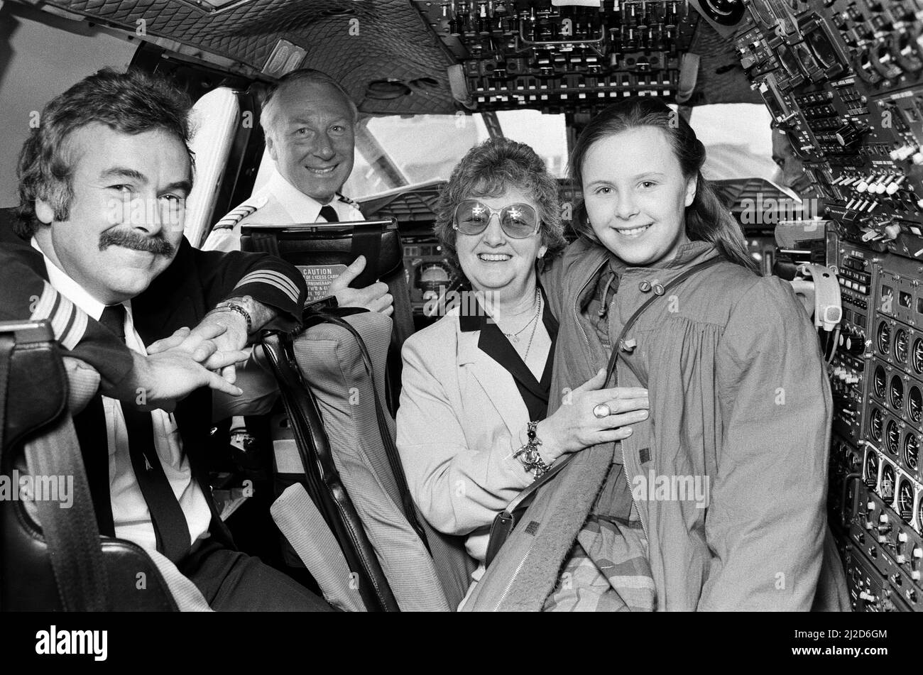 Passagiere auf einer Fahrt mit der Concorde. 2.. April 1986. Stockfoto