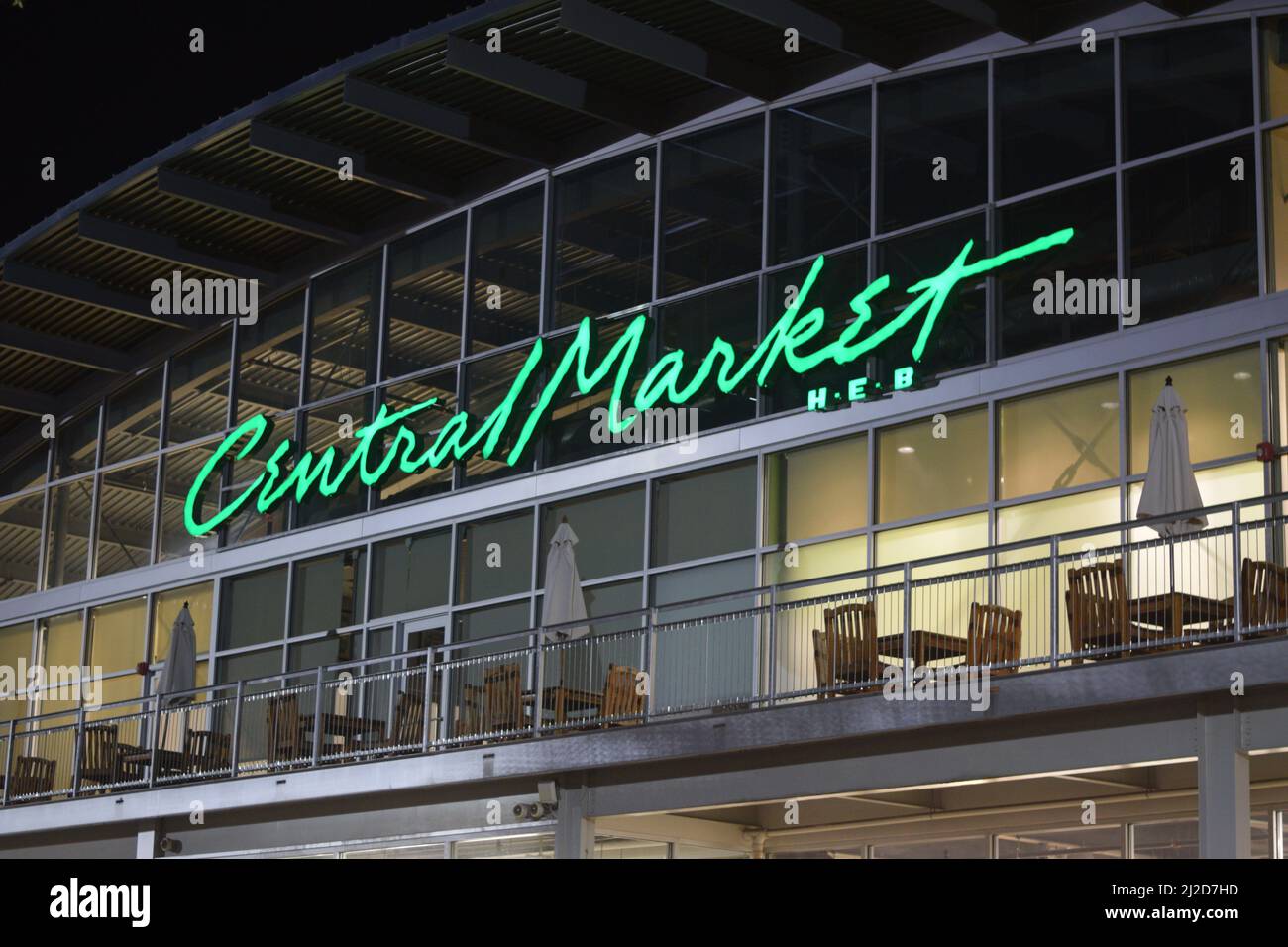 Central Market von H.E.B. Schild „Store“ Stockfoto