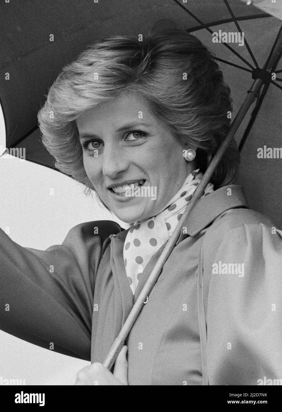 Ihre Königliche Hoheit Prinzessin Diana, die Prinzessin von Wales, besucht die Ipswich Agricultural Show, Ipswich, Suffolk. **DIES IST Ein AUSSCHNITT EINES ANDEREN BILDES AUCH IN DIESEM SET** Bild aufgenommen am 28.. Mai 1986 Stockfoto