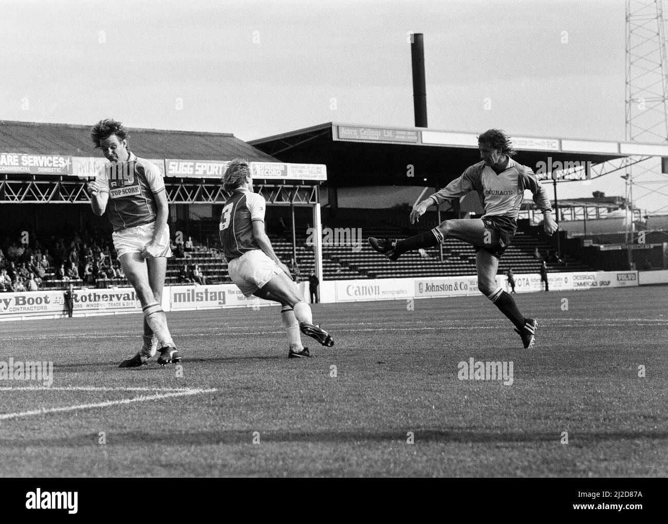 Rotherham 1-2 Reading, League Division drei Spiel in Millmoor, Samstag, 14.. September 1985. Stockfoto
