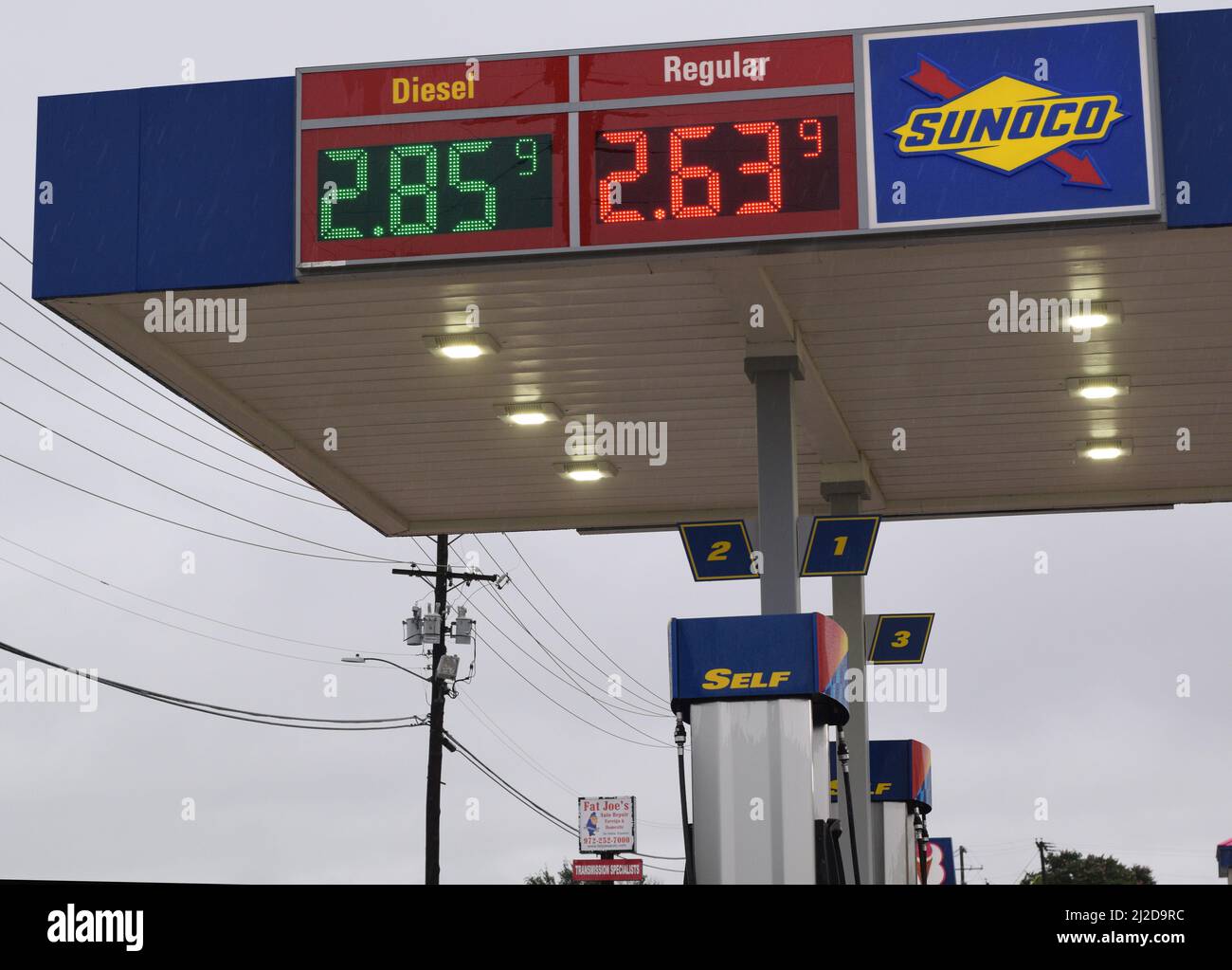 Im Juni 2021 unterzeichnen die Gaspreise in Texas Stockfoto