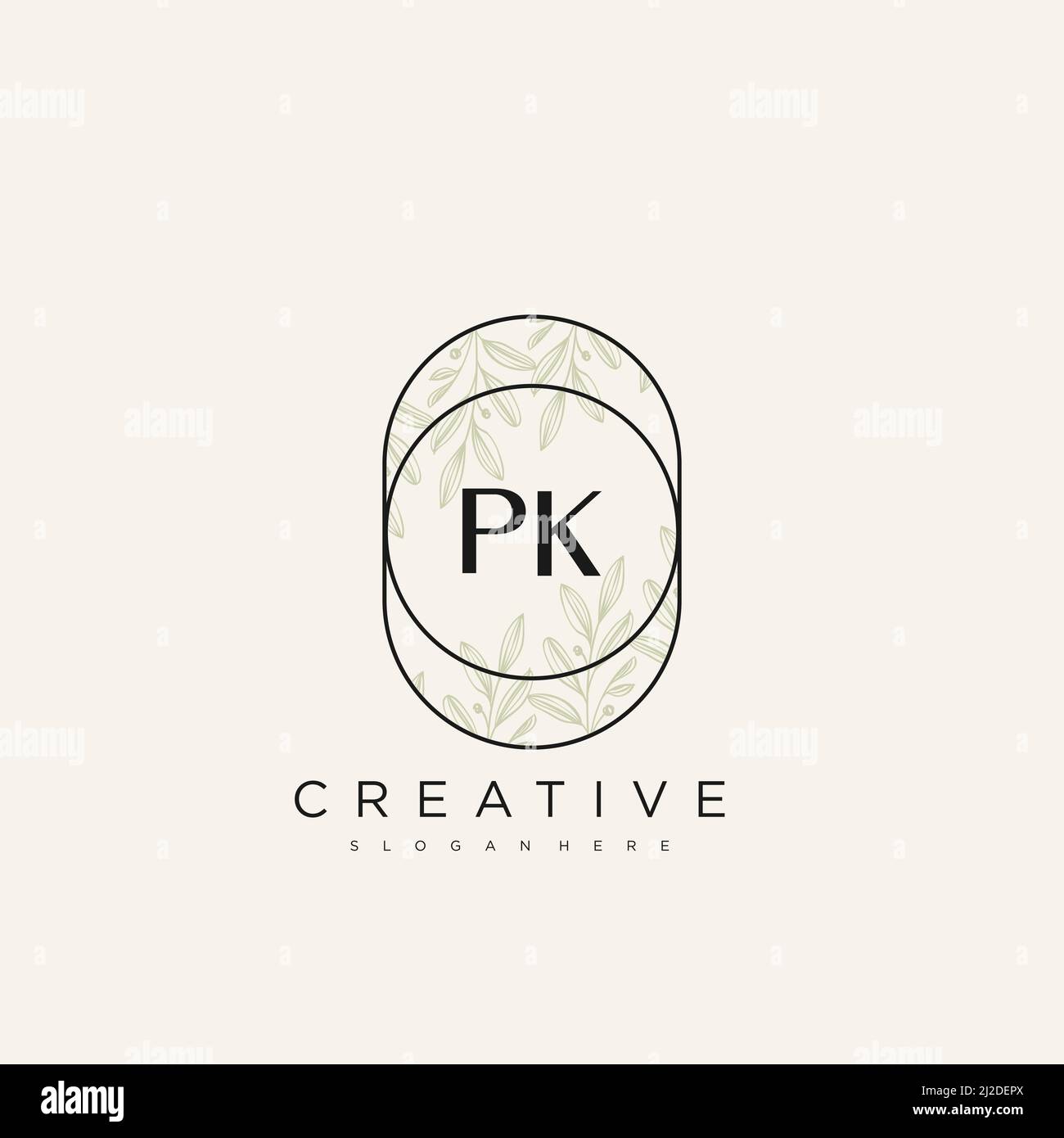 PK Anfangsbuchstabe Blume Logo Vorlage Vektor Premium-Vektor Stock Vektor