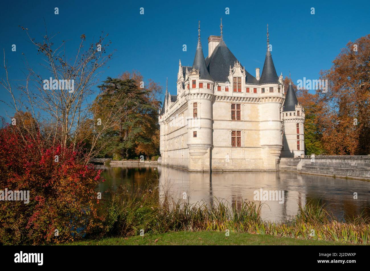 Schloss Azay-le-Rideau, Azay-le-Rideau, regionaler Naturpark Loire-Anjou-Touraine, Loire-Tal, das zum UNESCO-Weltkulturerbe gehört, Indre et Loire ( Stockfoto