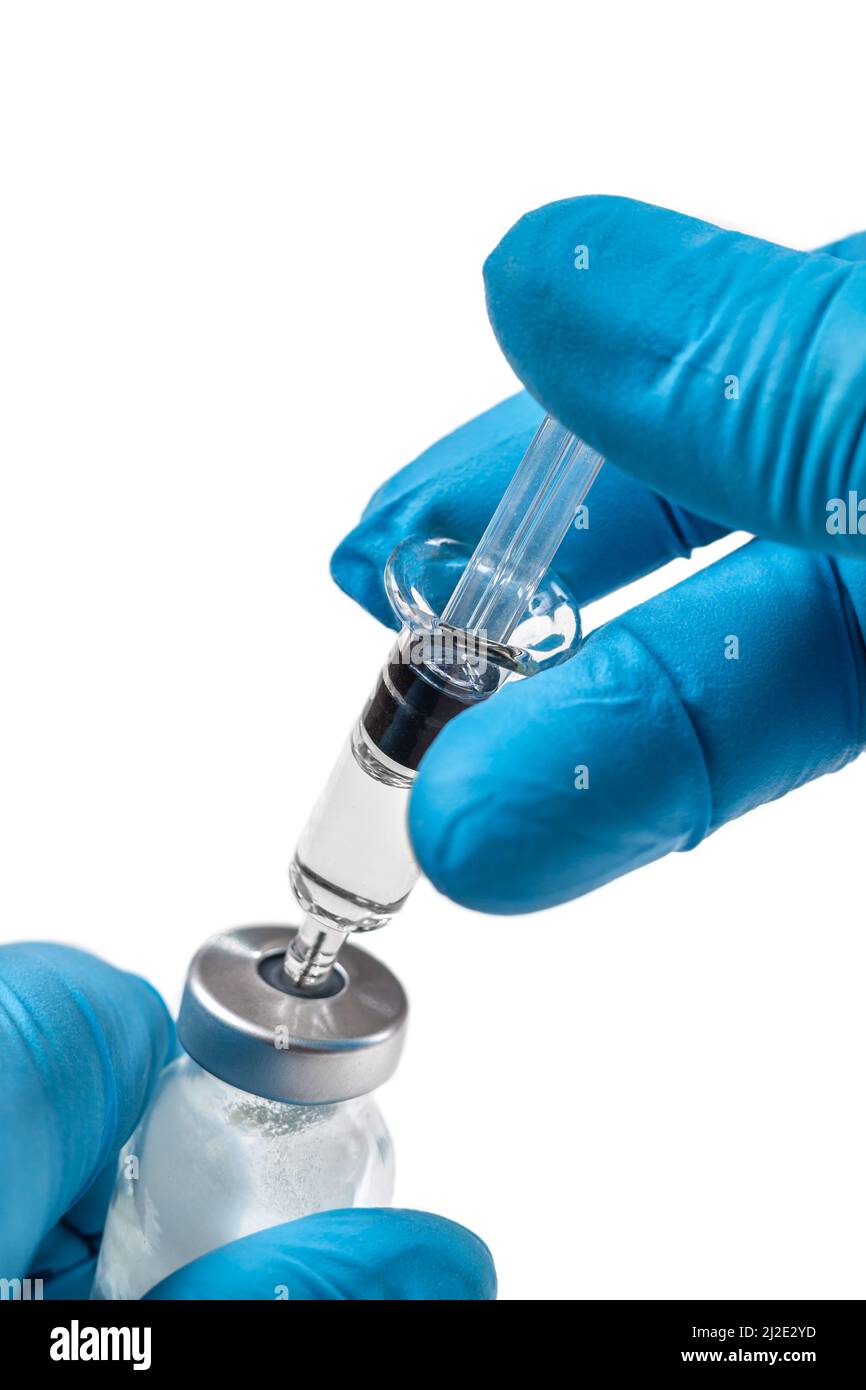 Impfstoffvorbereitung Stockfoto