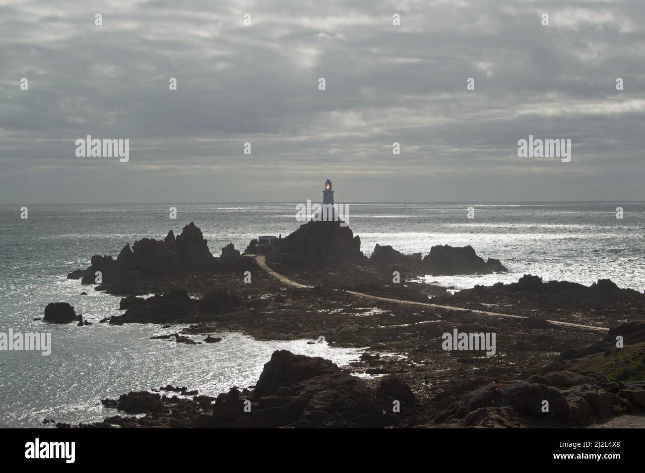 Corbiere Lighthouse, Jersey, Kanalinseln, Großbritannien Stockfoto