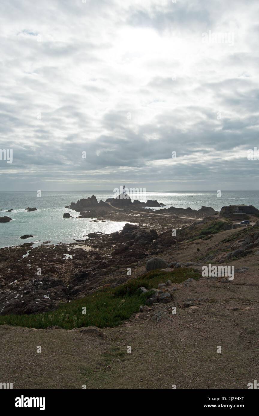 Corbiere Lighthouse, Jersey, Kanalinseln, Großbritannien Stockfoto