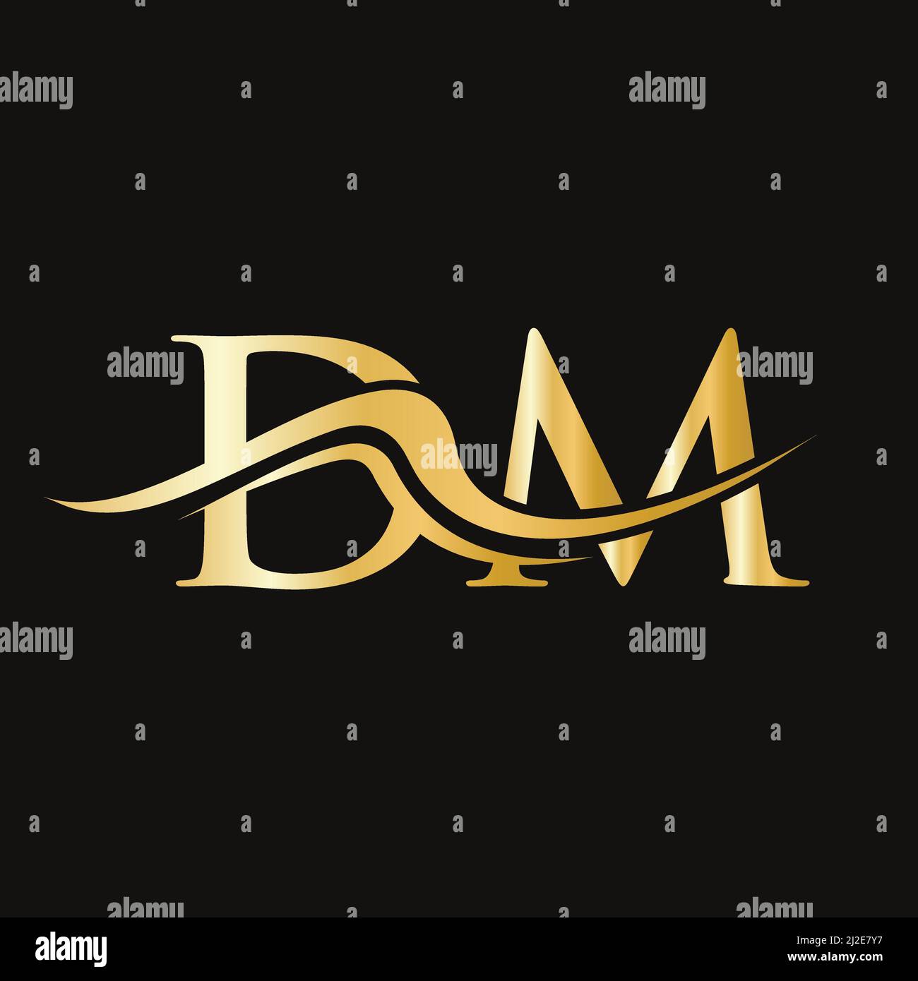 DM-Logo im Letter-Design. Ursprüngliche DM-Logotypvorlage für Geschäfts- und Firmenlogo Stock Vektor