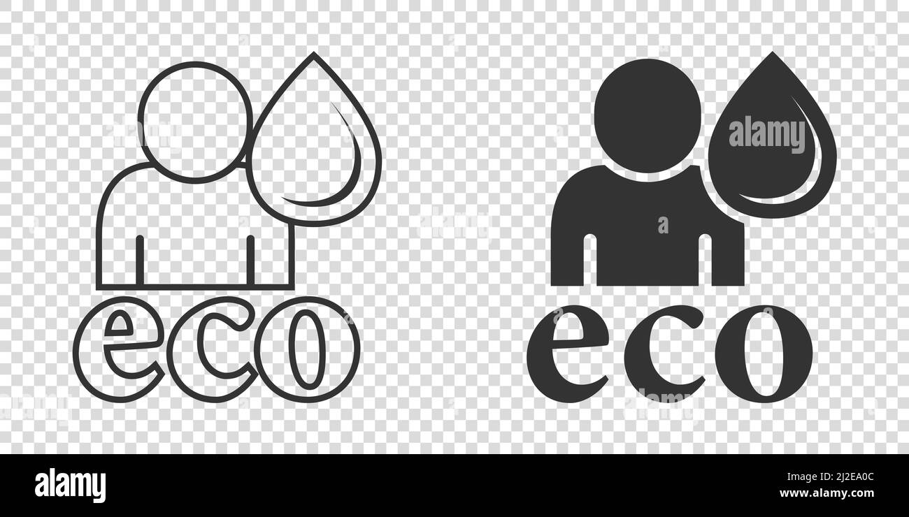 Menschen gesundes Leben Symbol in flachen Stil. Vektorgrafik Wassertropfen auf weißem, isoliertem Hintergrund. Bio-Ökosystem unterzeichnen Geschäftskonzept. Stock Vektor