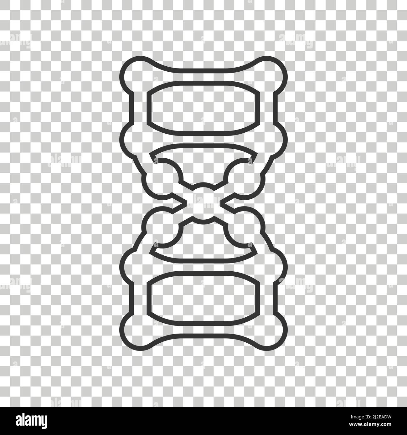 DNA-Molekül-Symbol in flachem Stil. Abbildung eines Atomvektors auf weißem, isoliertem Hintergrund. Molekulare Spirale Zeichen Geschäftskonzept. Stock Vektor