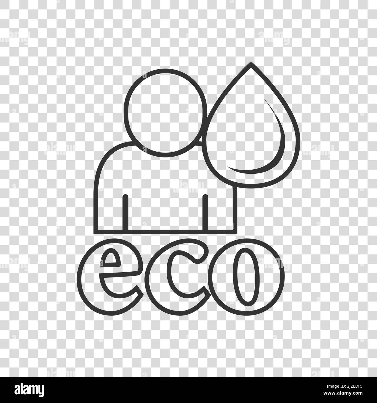 Menschen gesundes Leben Symbol in flachen Stil. Vektorgrafik Wassertropfen auf weißem, isoliertem Hintergrund. Bio-Ökosystem unterzeichnen Geschäftskonzept. Stock Vektor