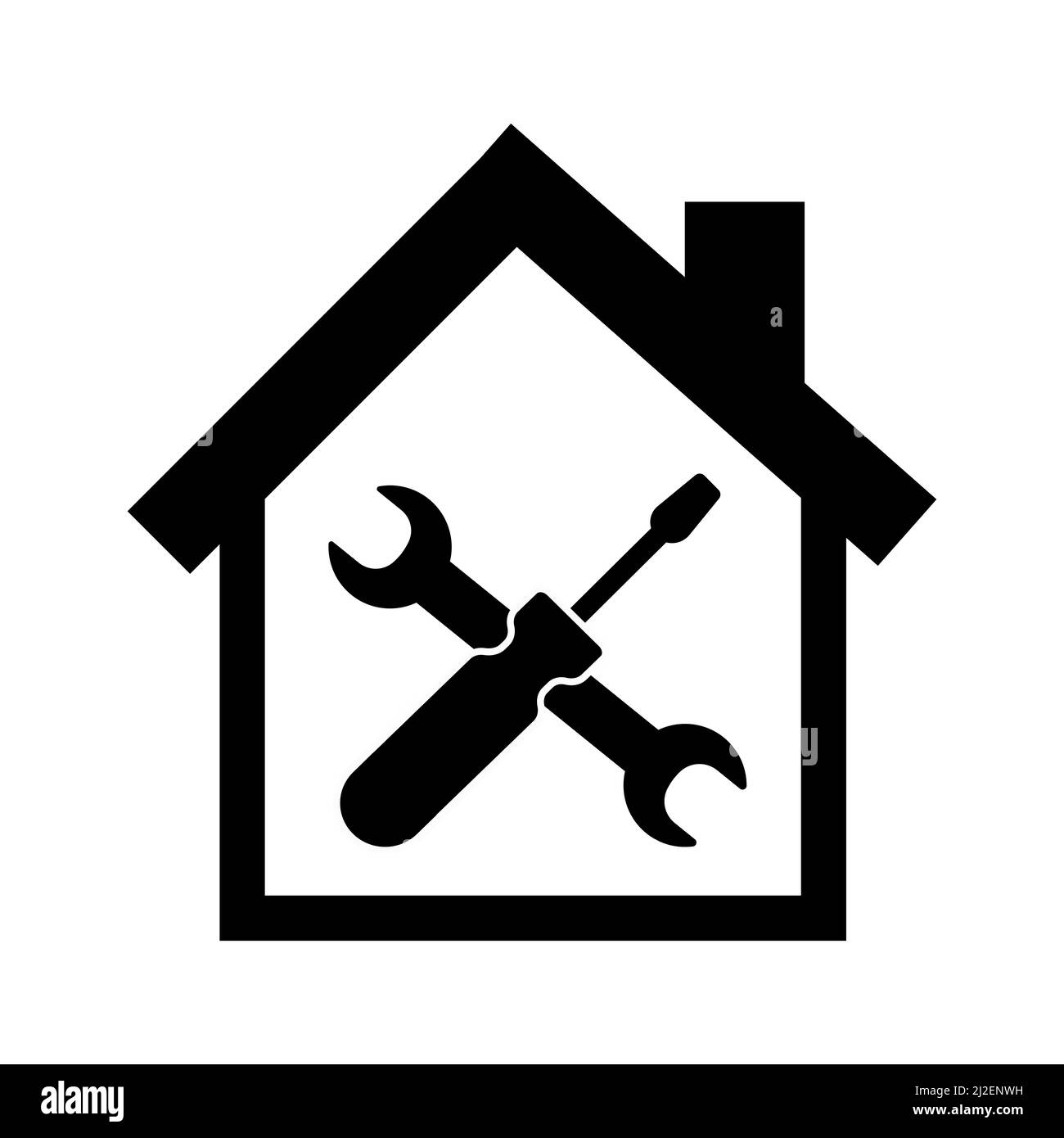 Symbol für den Reparaturservice zu Hause. Vector House Service-Symbol. Stock Vektor