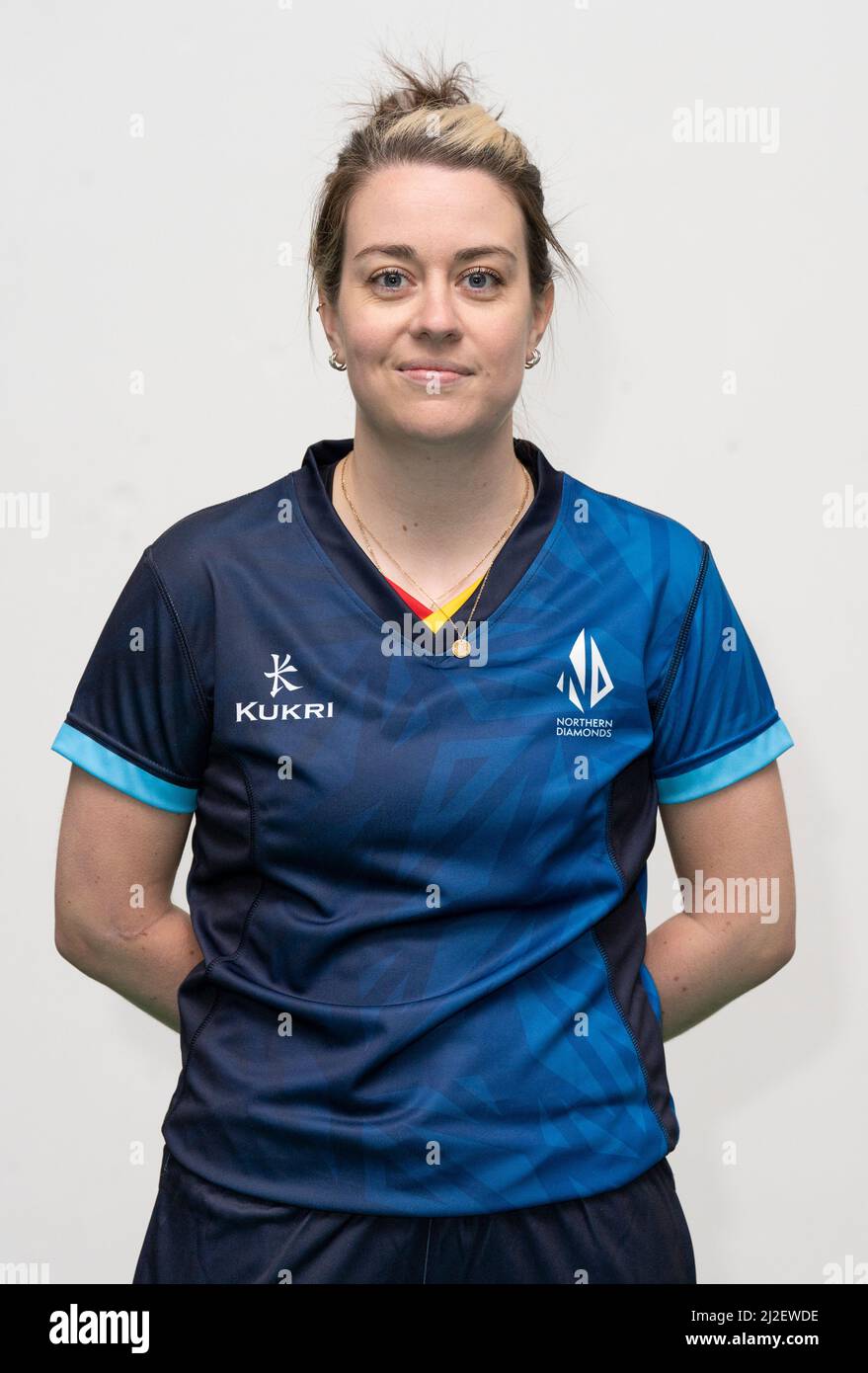 Yorkshire Diamonds' Katie Levick während einer Fotokall auf dem Headingley Cricket Ground, Leeds. Bilddatum: Freitag, 1. April 2022. Stockfoto