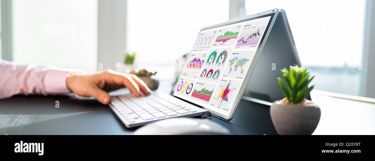 Digitale Datentechnologie. KPI Business Dashboard-Technologie Stockfoto