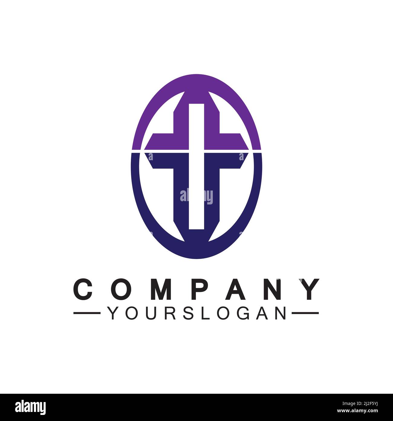 Kirchenlogo.Illustration eines modernen, sauberen Kirchenkreuzes für ein modernes Kirchenzeichen.Ikone des christlichen Kreuzes. Zeichen der katholischen, religiösen und orthodoxen Stock Vektor