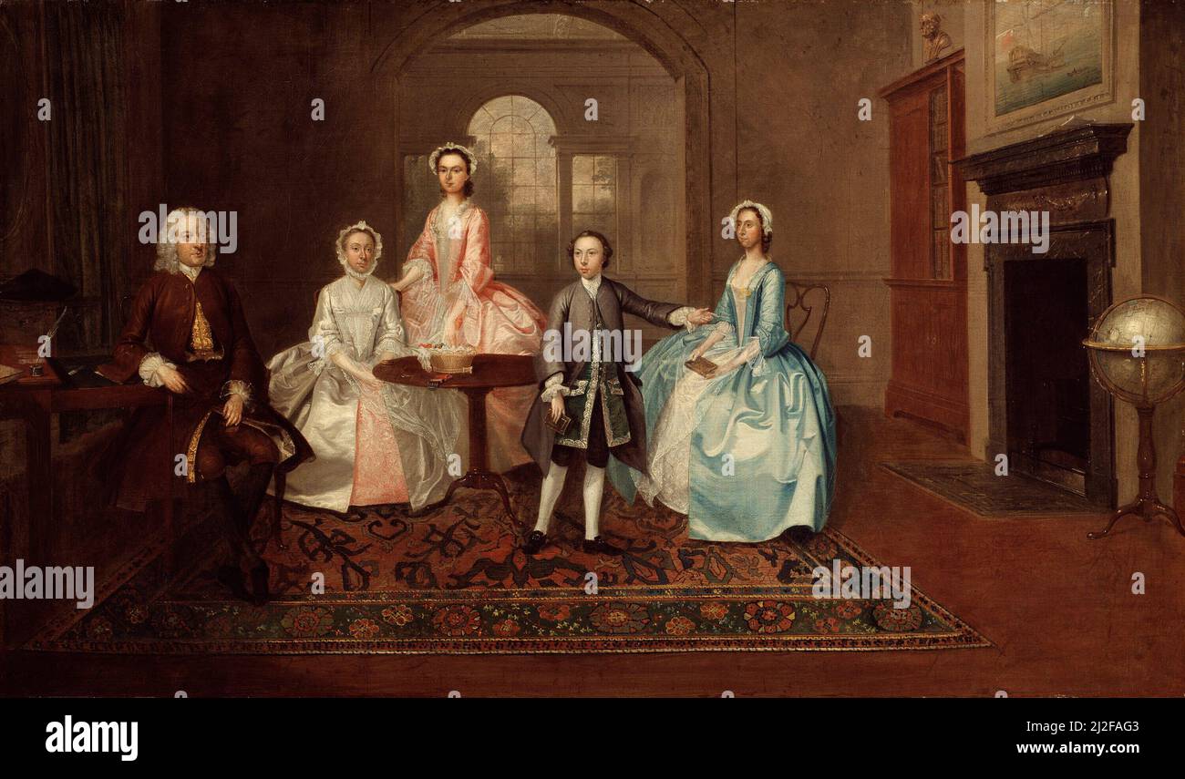 John Thomlinson und seine Familie. Arthur Devis. 1745. Stockfoto