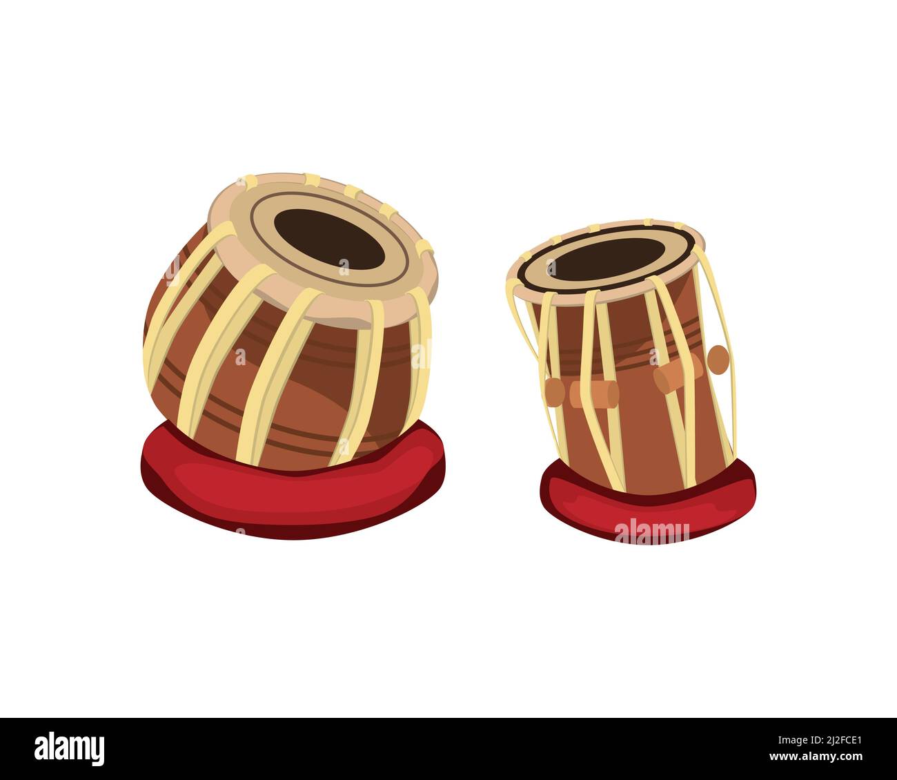 Detaillierte Tabla India's Musical Instrument Illustration Vektor Stock Vektor