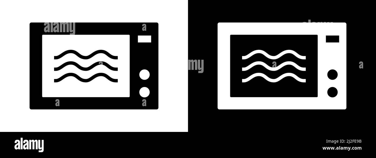 Symbole für Symbole für Symbole für Mikrowellen in der Küche Stock Vektor