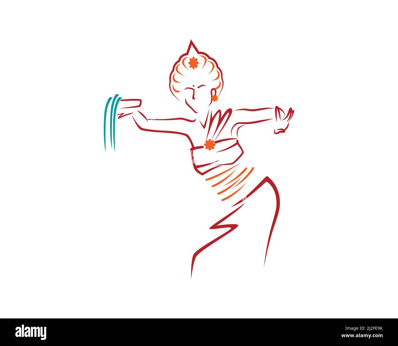 Pendet Dance, Balinese Dancer und Bali Dancer Vector Stock Vektor