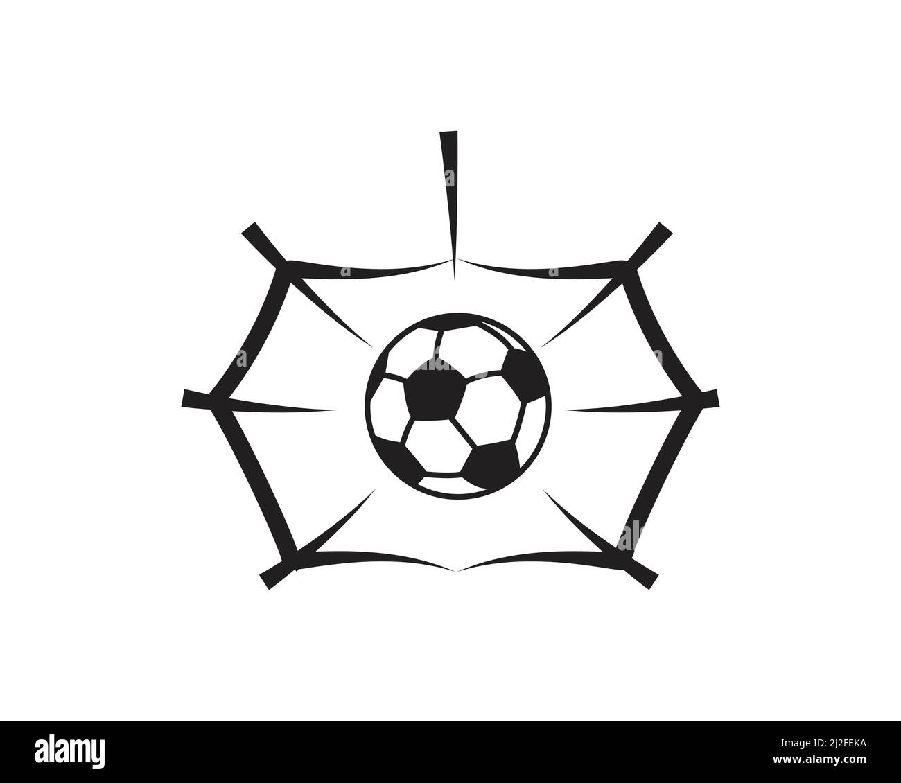 Fußball und Fußballtor mit Fußball und Net Illustration Vektor Stock Vektor