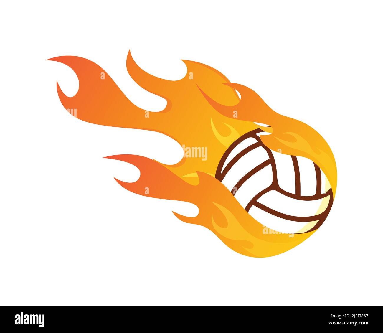 Modern Flaming Hot Volleyball Illustration Vektor Stock Vektor