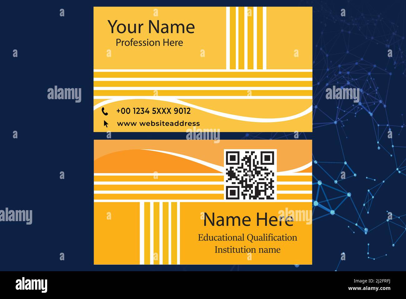 Moderne business card Design. Doppelseitig business card Design vorlage. Flach orange Gradation business card Inspiration Stock Vektor