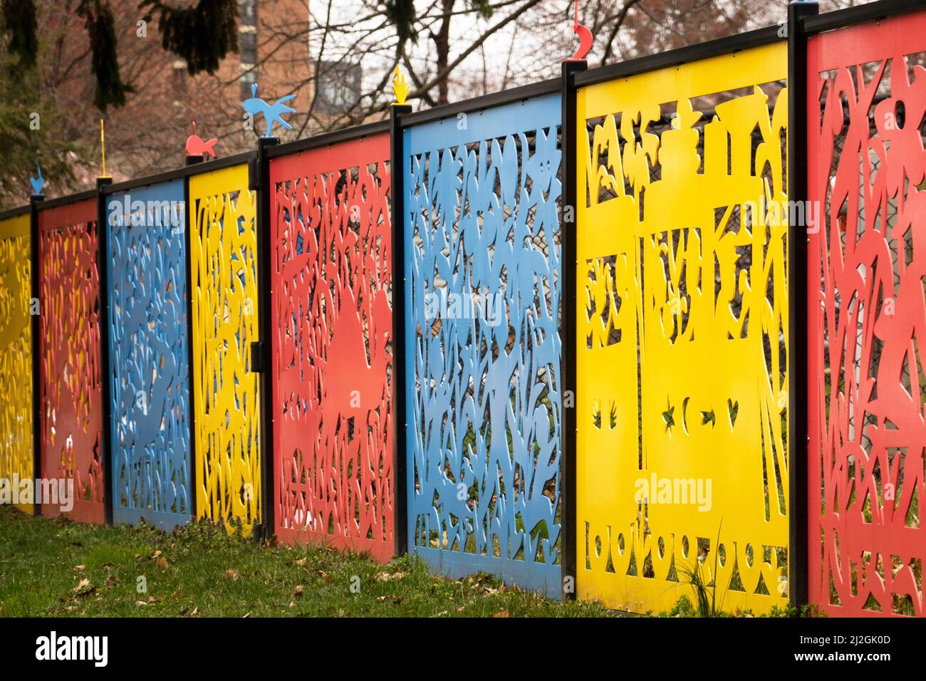 Der Zaun in die richtige Richtung von Beatrice Coron in Lancaster PA Stockfoto