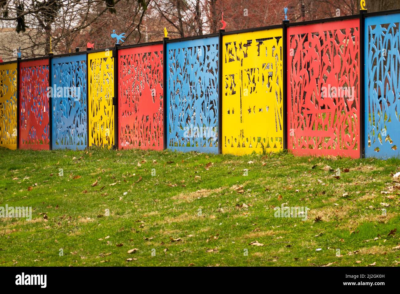 Der Zaun in die richtige Richtung von Beatrice Coron in Lancaster PA Stockfoto