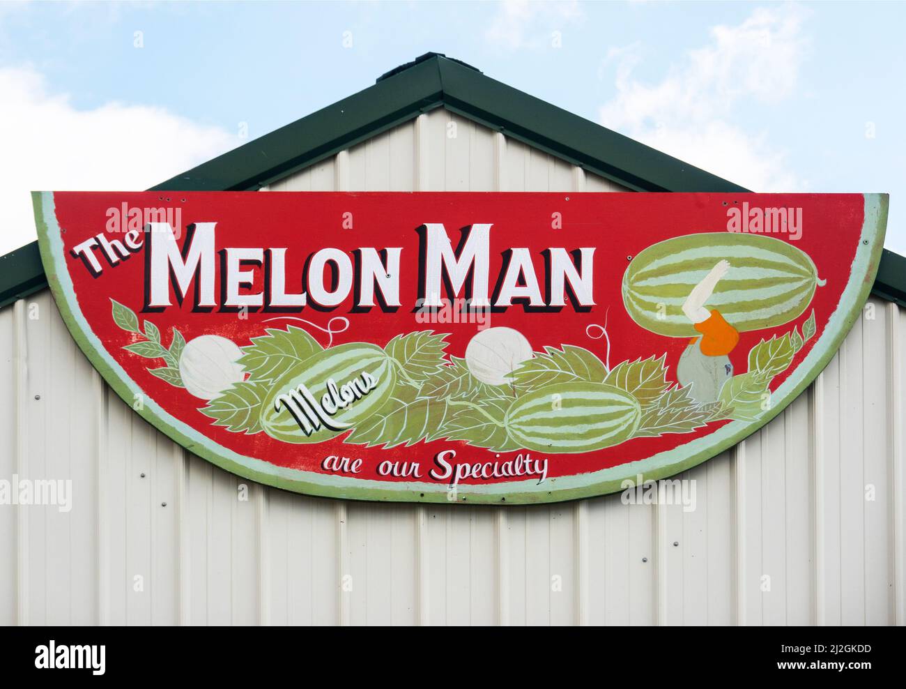 Melon man Zeichen in Ephrata PA Stockfoto