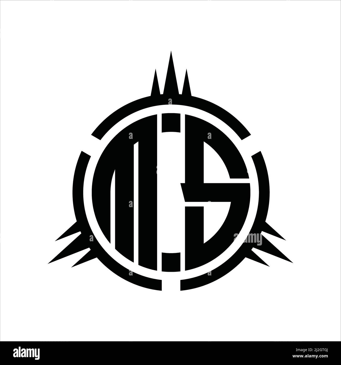 MS-Logo-Monogramm isoliert auf Kreiselement-Designvorlage Stock Vektor