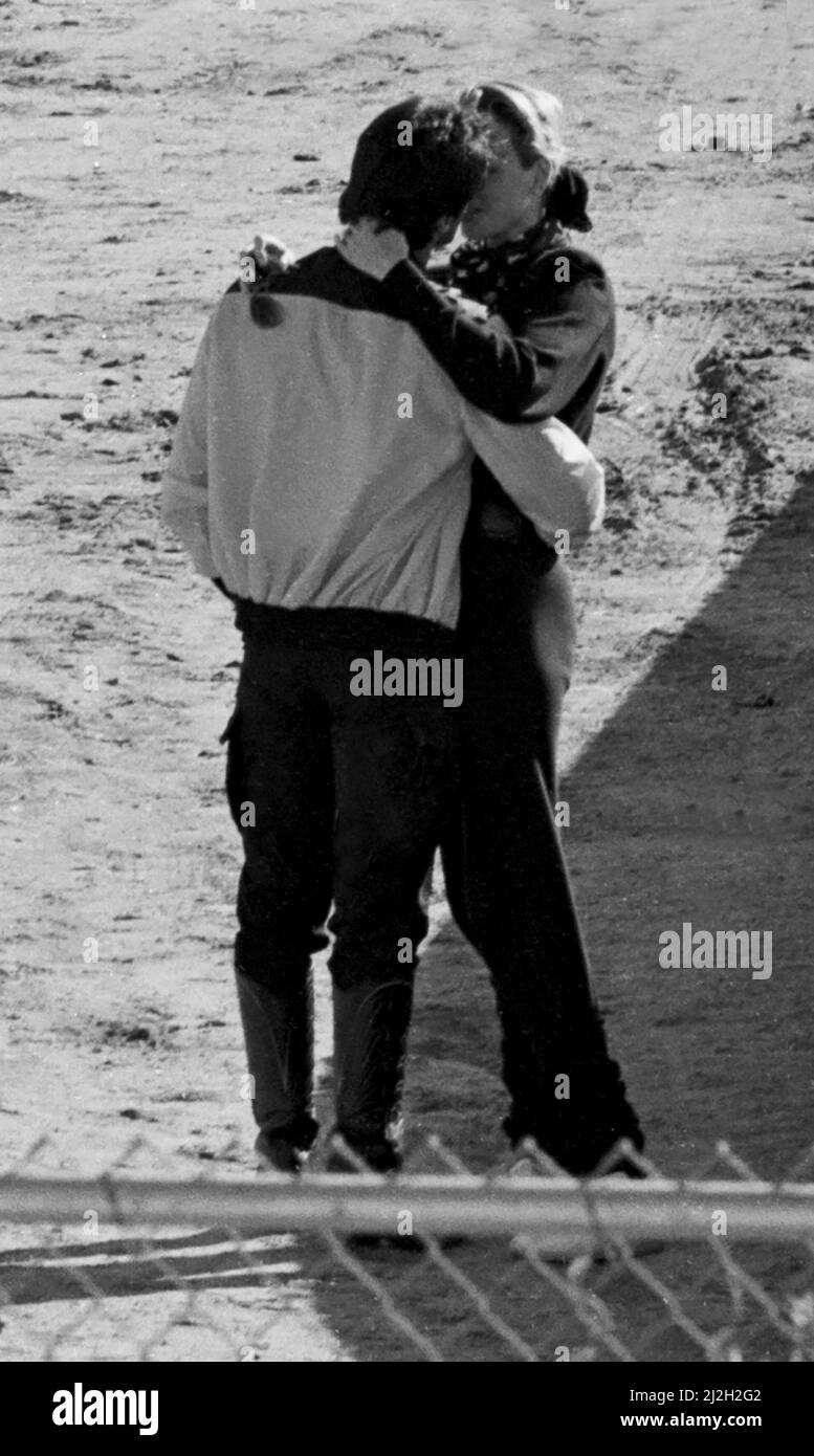 Offene Fotos von Sylvester Stallone & Brigitte Nielsen im LA Equestrian Center. Anfang der 1980er Jahre Kredit: Ron Wolfson / MediaPunch Stockfoto