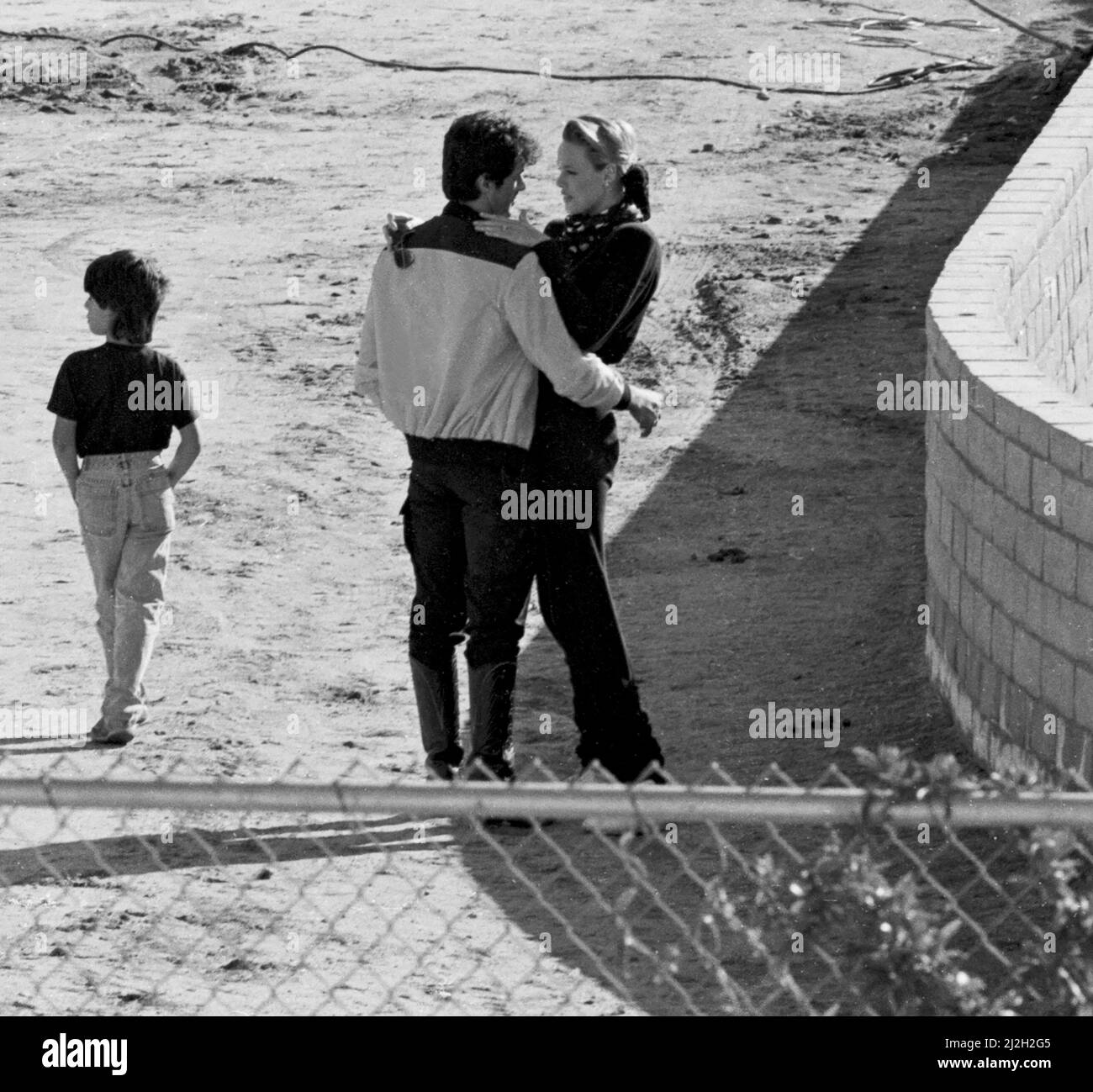 Offene Fotos von Sylvester Stallone & Brigitte Nielsen im LA Equestrian Center. Anfang der 1980er Jahre Kredit: Ron Wolfson / MediaPunch Stockfoto