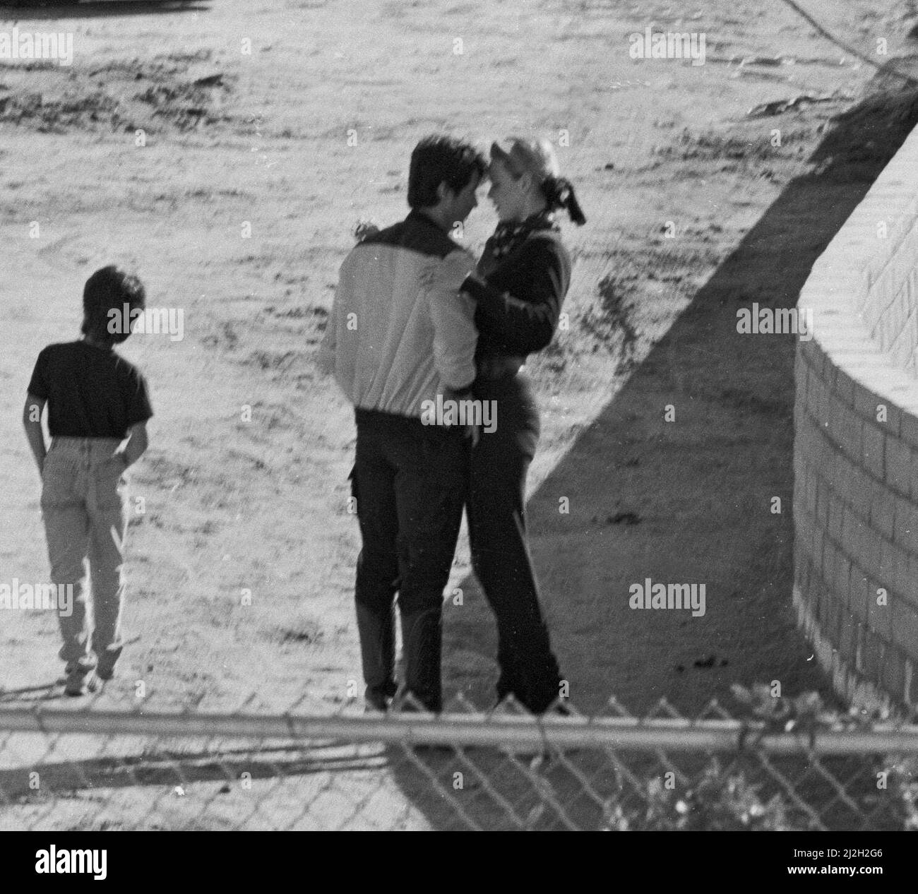 Offene Fotos von Sylvester Stallone & Brigitte Nielsen im LA Equestrian Center. Anfang der 1980er Jahre Kredit: Ron Wolfson / MediaPunch Stockfoto