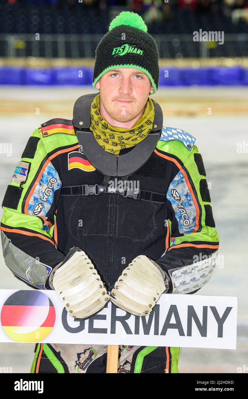 Heerenveen, Niederlande. 1. April 2022. HEERENVEEN, NL. APRIL 1. Benedikt Monn (Deutschland) während des ROLOEF THIJS BOKAAL auf der Eisbahn Thialf, Heerenveen am Freitag, 1.. April 2022. (Kredit: Ian Charles | MI News) Stockfoto