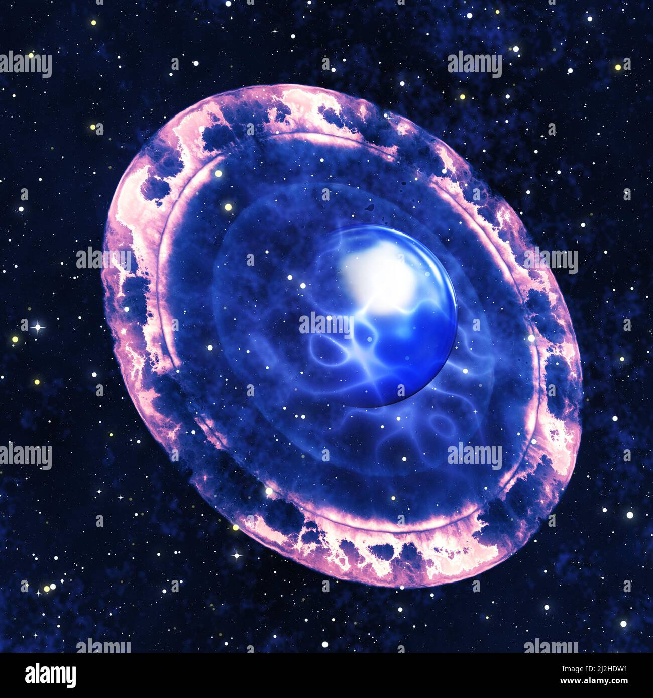 Illustration für eine Supernova-Sternexplosion Stockfoto