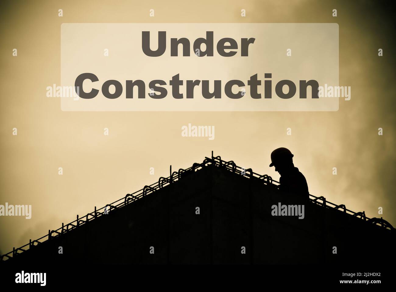 unter Baukonzept Stockfoto