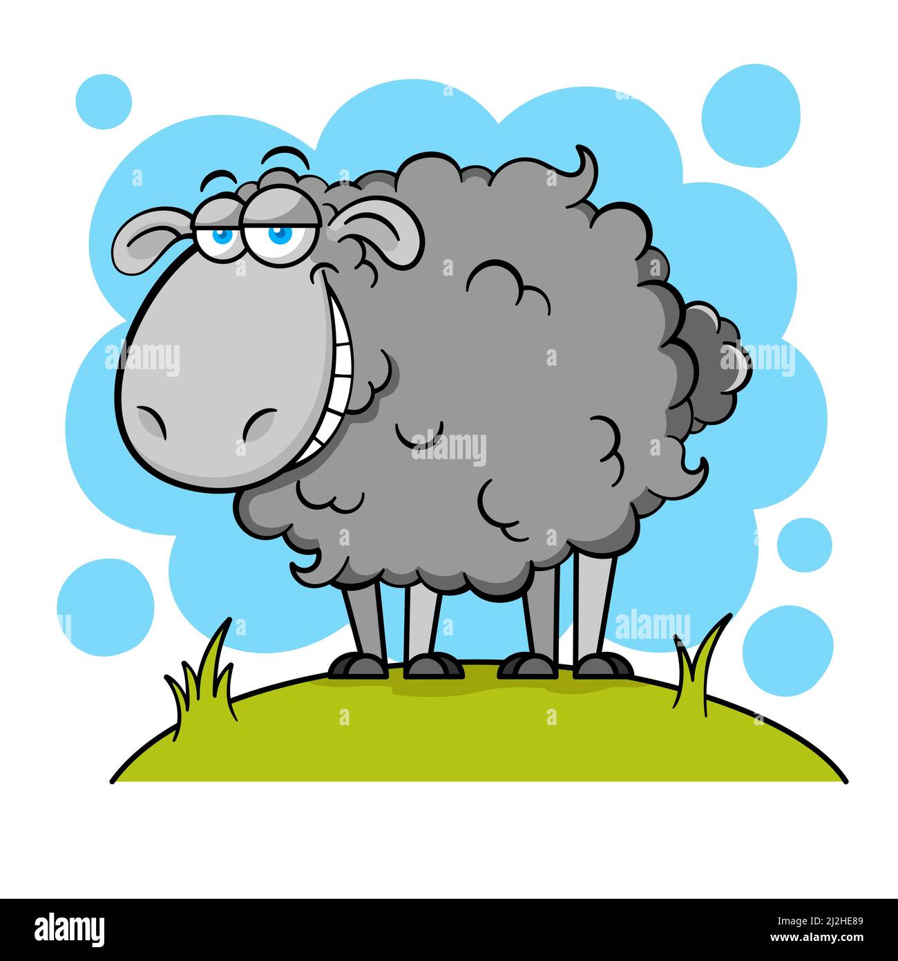 Lustige Cartoon Schwarze Schafe Stock Vektor